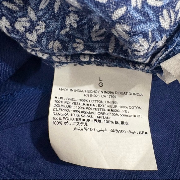 NWT Old Navy Blue White Floral Pleated Mini Skirt Sz L Lined Preppy Spring - Picture 8 of 10